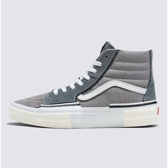 New~~Vans SK8 High Gray Canvas Leather Men’s Size 6.5 or W’s Size 8~~High Top 🩶 - Picture 3 of 7